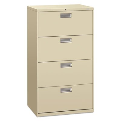 HON 600 Series Four-Drawer Lateral File, 30w x 19-1/4d, Putty HON674LL