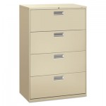 HON 600 Series Four-Drawer Lateral File, 36w x 19-1/4d, Putty HON684LL