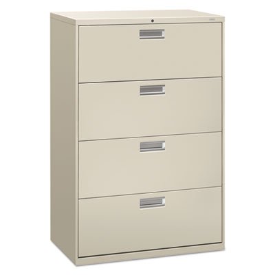 HON 600 Series Four-Drawer Lateral File, 36w x 19-1/4d, Light Gray HON684LQ