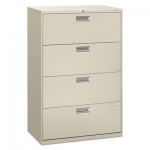 HON 600 Series Four-Drawer Lateral File, 36w x 19-1/4d, Light Gray HON684LQ