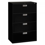 HON 600 Series Four-Drawer Lateral File, 36w x 19-1/4d, Black HON684LP