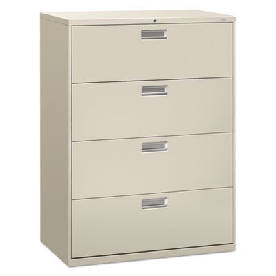 HON 600 Series Four-Drawer Lateral File, 42w x 19-1/4d, Light Gray HON694LQ