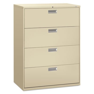 HON 600 Series Four-Drawer Lateral File, 42w x 19-1/4d, Putty HON694LL