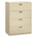 HON 600 Series Four-Drawer Lateral File, 42w x 19-1/4d, Putty HON694LL