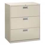 HON 600 Series Three-Drawer Lateral File, 36w x 19-1/4d, Light Gray HON683LQ