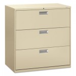 HON 600 Series Three-Drawer Lateral File, 42w x 19-1/4d, Putty HON693LL