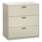 HON 600 Series Three-Drawer Lateral File, 42w x 19-1/4d, Light Gray HON693LQ