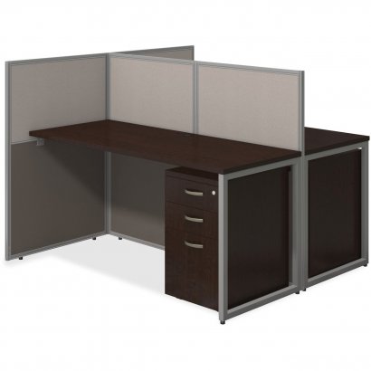 Bush Business Furniture 60W 2 Person Straight Desk Open Office with 3 Drawer Mobile Pedestals EOD460SMR-03K