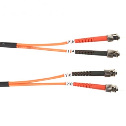 Black Box 62.5-Micron Multimode Value Line Patch Cable, ST-ST, 2-m (6.5-ft.) FO625-002M-STST