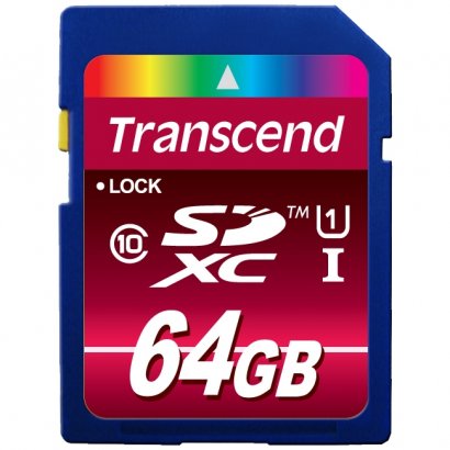 Transcend 64GB Secure Digital Extended Capacity (SDXC) - Class 10/UHS-I TS64GSDXC10U1