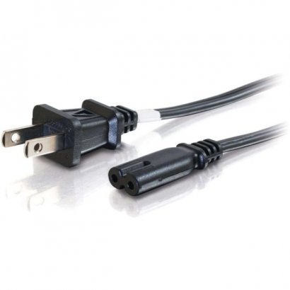 C2G 6ft 18 AWG 2-Slot Non-Polarized Power Cord (NEMA 1-15P to IEC320C7) 27398