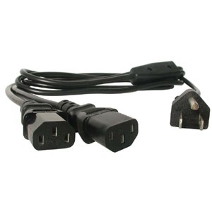 StarTech 6ft Computer Power Cord 5-15P to 2x C13 PXT101Y