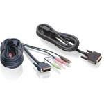 Iogear 6ft Dual View Dual-Link DVI, USB KVM Cable Kit with Audio (TAA Compliant) G2L7202U