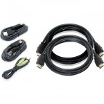 Iogear 6ft Dual View HDMI, USB KVM Cable Kit with Audio (TAA) G2L8202UTAA3
