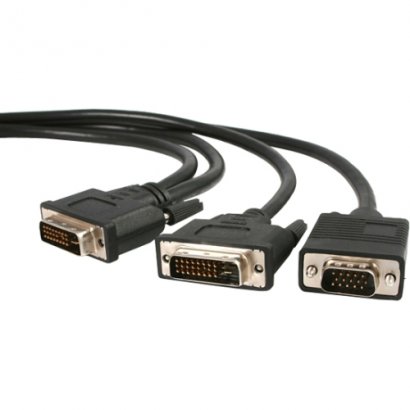 StarTech 6ft DVI-I to DVI-D & VGA Splitter Cable DVIVGAYMM6
