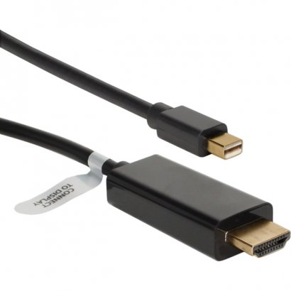 QVS 6ft Mini DisplayPort/Thunderbolt to HDMI Digital Video Black Cable MDPH-06BK