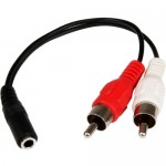StarTech 6in Stereo Audio Cable - 3.5mm Female to 2x RCA Male MUFMRCA