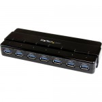 StarTech.com 7 Port SuperSpeed USB 3.0 Hub - Desktop USB Hub with Power Adapter - Black ST7300USB3B