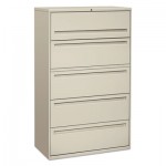 HON 700 Series Five-Drwr Lateral File w/Roll-Out & Posting Shelves, 42w, Light Gray HON795LQ