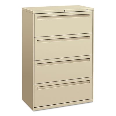 HON 700 Series Four-Drawer Lateral File, 36w x 19-1/4d, Putty HON784LL