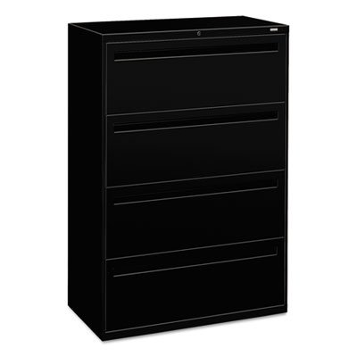 HON 700 Series Four-Drawer Lateral File, 36w x 19-1/4d, Black HON784LP