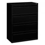 HON 700 Series Four-Drawer Lateral File, 42w x 19-1/4d, Black HON794LP