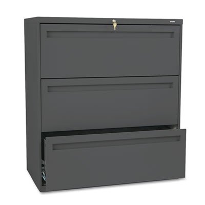 HON 700 Series Three-Drawer Lateral File, 36w x 19-1/4d, Charcoal HON783LS