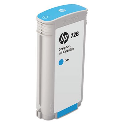 HP 728 Cyan Original Ink Cartridge, 130 mL HEWF9J67A