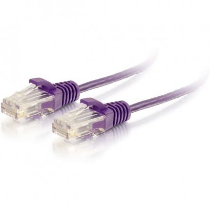 C2G 7ft Cat6 Snagless Unshielded (UTP) Slim Ethernet Network Patch Cable - Purple 01183