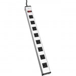 V7 8-Outlet Horizontal Industrial Metal Power Strip 125V, 15A, 12-ft. Cord, 5-15R PWS2308-1N