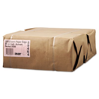 30908 #8 Paper Grocery, 57lb Kraft, Extra-Heavy-Duty 6 1/8x4 1/6 x12 7/16, 500 bags BAGGX8500