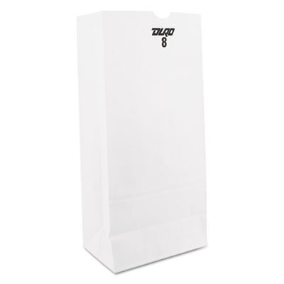 51028 #8 Paper Grocery Bag, 35lb White, Standard 6 1/8 x 4 1/6 x 12 7/16, 500