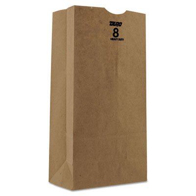 89319 #8 Paper Grocery Bag, 50lb Kraft, Heavy-Duty 6 1/8 x 4 1/8 x 12 7/16