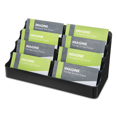 deflecto 8-Pocket Recycled Business Card Holder, 400 Card Cap, 7.88 x 3.38 x 3.5, Clear DEF90804