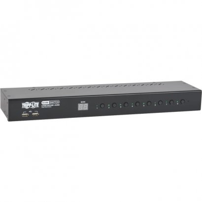 Tripp Lite 8-Port 1U Rackmount DVI / USB KVM Switch with Audio and 2-Port USB Hub B043-DUA8-SL