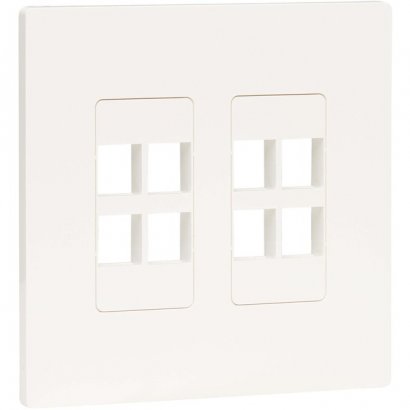 Tripp Lite 8-Port Keystone Double-Gang Faceplate, White, TAA N080-208