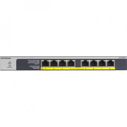 Netgear 8-Port PoE/PoE+ Gigabit Ethernet Unmanaged Switch GS108LP-100NAS