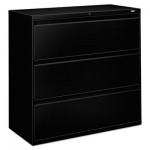 800 Series Three-Drawer Lateral File, 42w x 19-1/4d x 40-7/8h, Black HON893LP