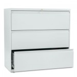 HON 800 Series Three-Drawer Lateral File, 42w x 19-1/4d x 40-7/8h, Light Gray HON893LQ