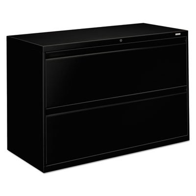 HON 800 Series Two-Drawer Lateral File, 42w x 19-1/4d x 28-3/8h, Black HON892LP