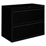 HON 800 Series Two-Drawer Lateral File, 36w x 19-1/4d x 28-3/8h, Black HON882LP