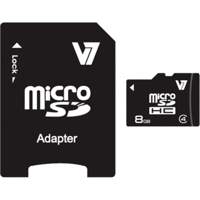 V7 8GB Micro SDHC Class 4 + Adapter VAMSDH8GCL4R-1N