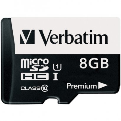 8GB Premium microSDHC Memory Card with Adapter, UHS-I Class 10 44081