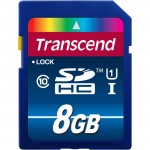 Transcend 8GB Secure Digital High Capacity (SDHC) - Class 10/UHS-I TS8GSDU1