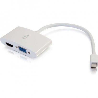 C2G 8in Mini DisplayPort to 4K HDMI or VGA Adapter - White 28272