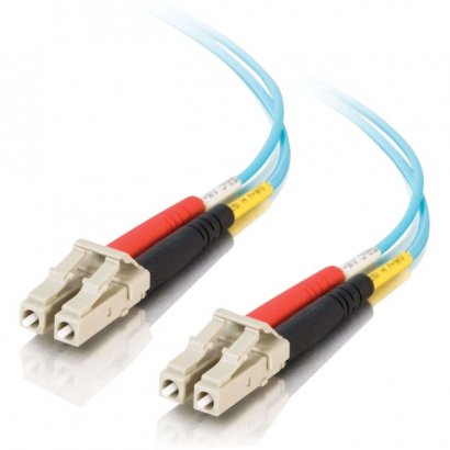 8m LC-LC 10Gb 50/125 OM3 Duplex Multimode PVC Fiber Optic Cable - Aqua 01114