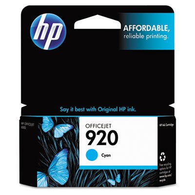 HP 920, Cyan Original Ink Cartridge HEWCH634AN