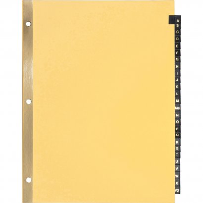 Business Source A-Z Black Leather Tab Index Dividers 01181