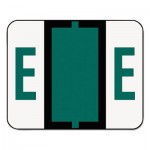 Smead A-Z Color-Coded Bar-Style End Tab Labels, Letter E, Dark Green, 500/Roll SMD67075