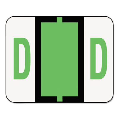 Smead A-Z Color-Coded Bar-Style End Tab Labels, Letter D, Light Green, 500/Roll SMD67074